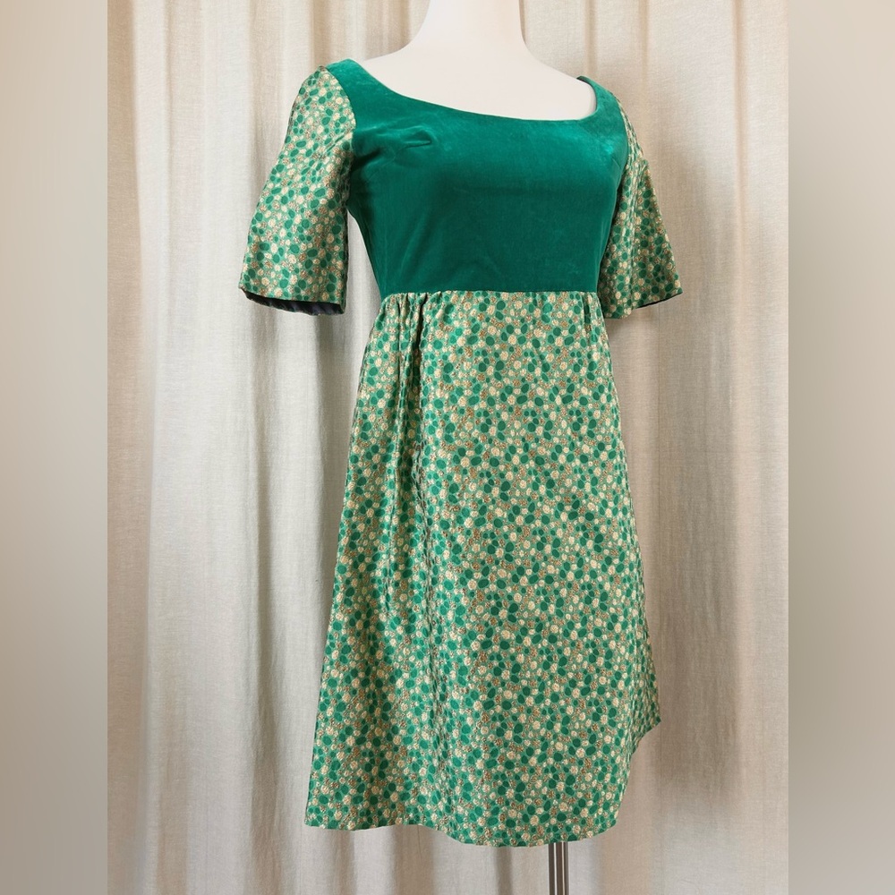 Empire Waist Dress – Velvet Bodice & Tapestry Skirt